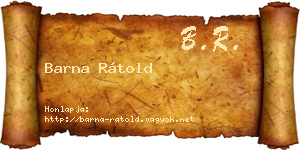Barna Rátold névjegykártya